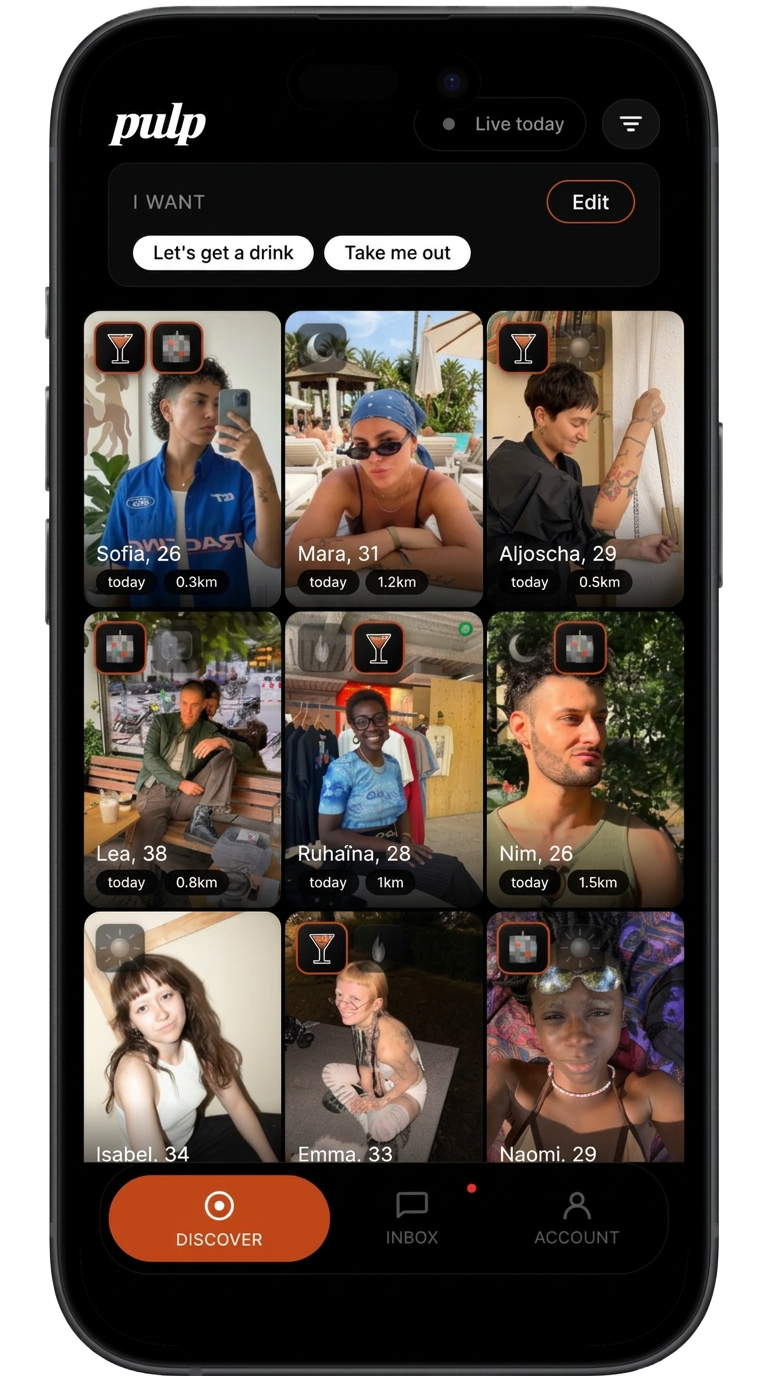 Pulp discovery screen